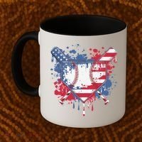 USA Flag Baseball Ice Cream Drip Baseball Home Plate Drip Coffee Mug thumb 2