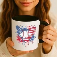 USA Flag Baseball Ice Cream Drip Baseball Home Plate Drip Coffee Mug thumb 3
