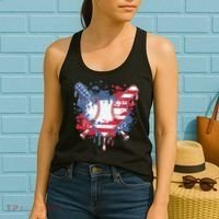 USA Flag Baseball Ice Cream Drip Baseball Home Plate Drip Women's Tank Top thumb 2