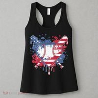 USA Flag Baseball Ice Cream Drip Baseball Home Plate Drip Women's Tank Top thumb 3