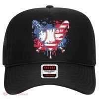 USA Flag Baseball Ice Cream Drip Baseball Home Plate Drip Hat thumb 0