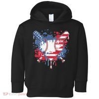 USA Flag Baseball Ice Cream Drip Baseball Home Plate Drip Toddler Hoodie thumb 0