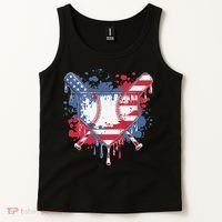 USA Flag Baseball Ice Cream Drip Baseball Home Plate Drip Tank Top thumb 2