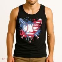 USA Flag Baseball Ice Cream Drip Baseball Home Plate Drip Tank Top thumb 3