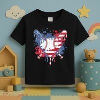 USA Flag Baseball Ice Cream Drip Baseball Home Plate Drip Toddler T-Shirt thumb 3