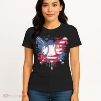 USA Flag Baseball Ice Cream Drip Baseball Home Plate Drip Women's T-Shirt thumb 4
