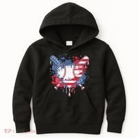 USA Flag Baseball Ice Cream Drip Baseball Home Plate Drip Kids Hoodie thumb 0