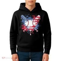 USA Flag Baseball Ice Cream Drip Baseball Home Plate Drip Kids Hoodie thumb 4