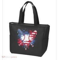 USA Flag Baseball Ice Cream Drip Baseball Home Plate Drip Tote Bag thumb 3