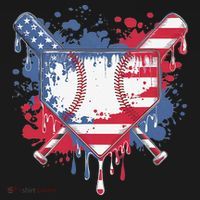 USA Flag Baseball Ice Cream Drip Baseball Home Plate Drip Tote Bag thumb 4