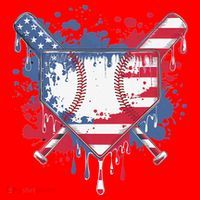 USA Flag Baseball Ice Cream Drip Baseball Home Plate Drip Santa Hat thumb 1