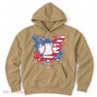 USA Flag Baseball Ice Cream Drip Baseball Home Plate Drip Hoodie thumb 0