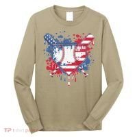 USA Flag Baseball Ice Cream Drip Baseball Home Plate Drip Long Sleeve Shirt thumb 0