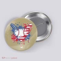 USA Flag Baseball Ice Cream Drip Baseball Home Plate Drip Button thumb 0