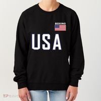 Usa Flag Boxing Cool Boxer Training Equipment Women's Sweatshirt thumb 0