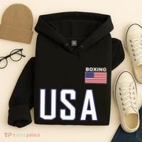 Usa Flag Boxing Cool Boxer Training Equipment Hoodie thumb 4