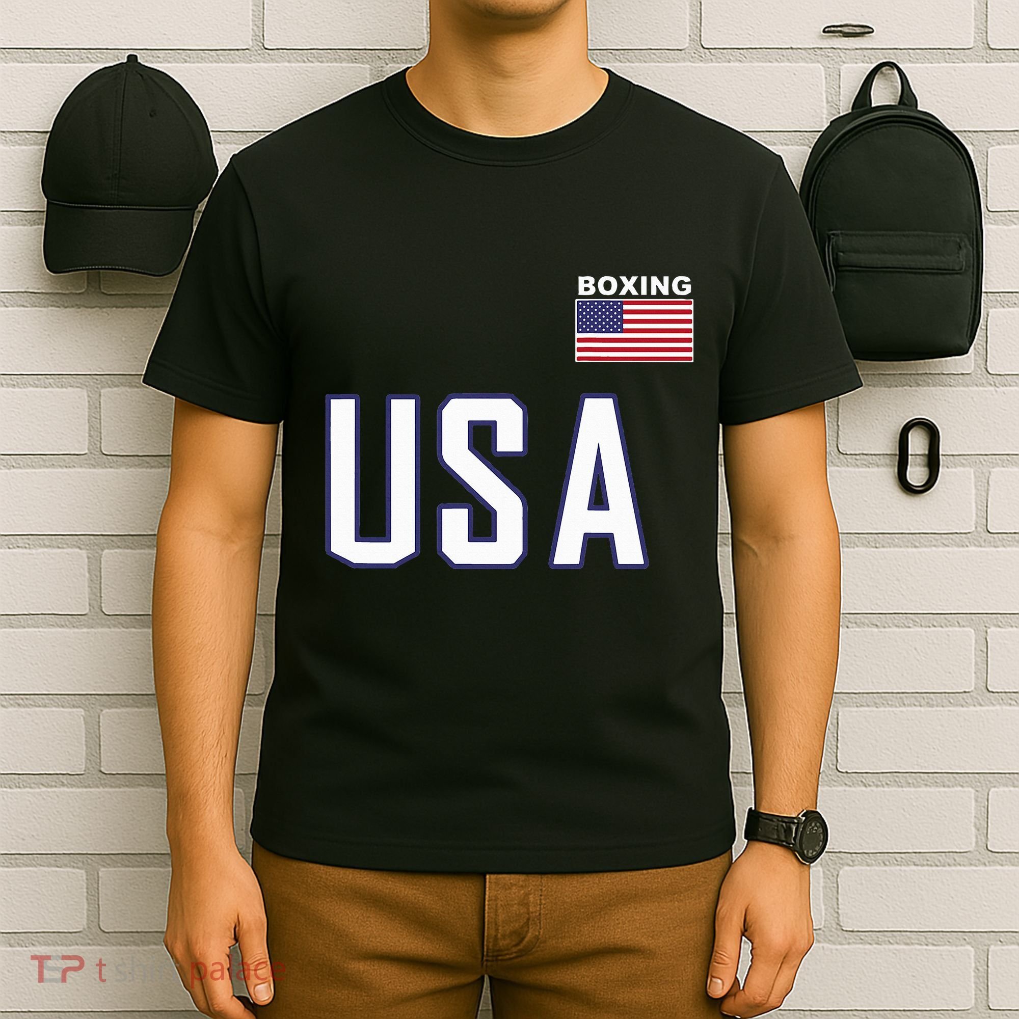 Usa Flag Boxing Cool Boxer Training Equipment T-Shirt