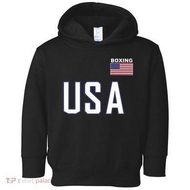 Usa Flag Boxing Cool Boxer Training Equipment Toddler Hoodie