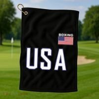 Usa Flag Boxing Cool Boxer Training Equipment Golf Towel thumb 1