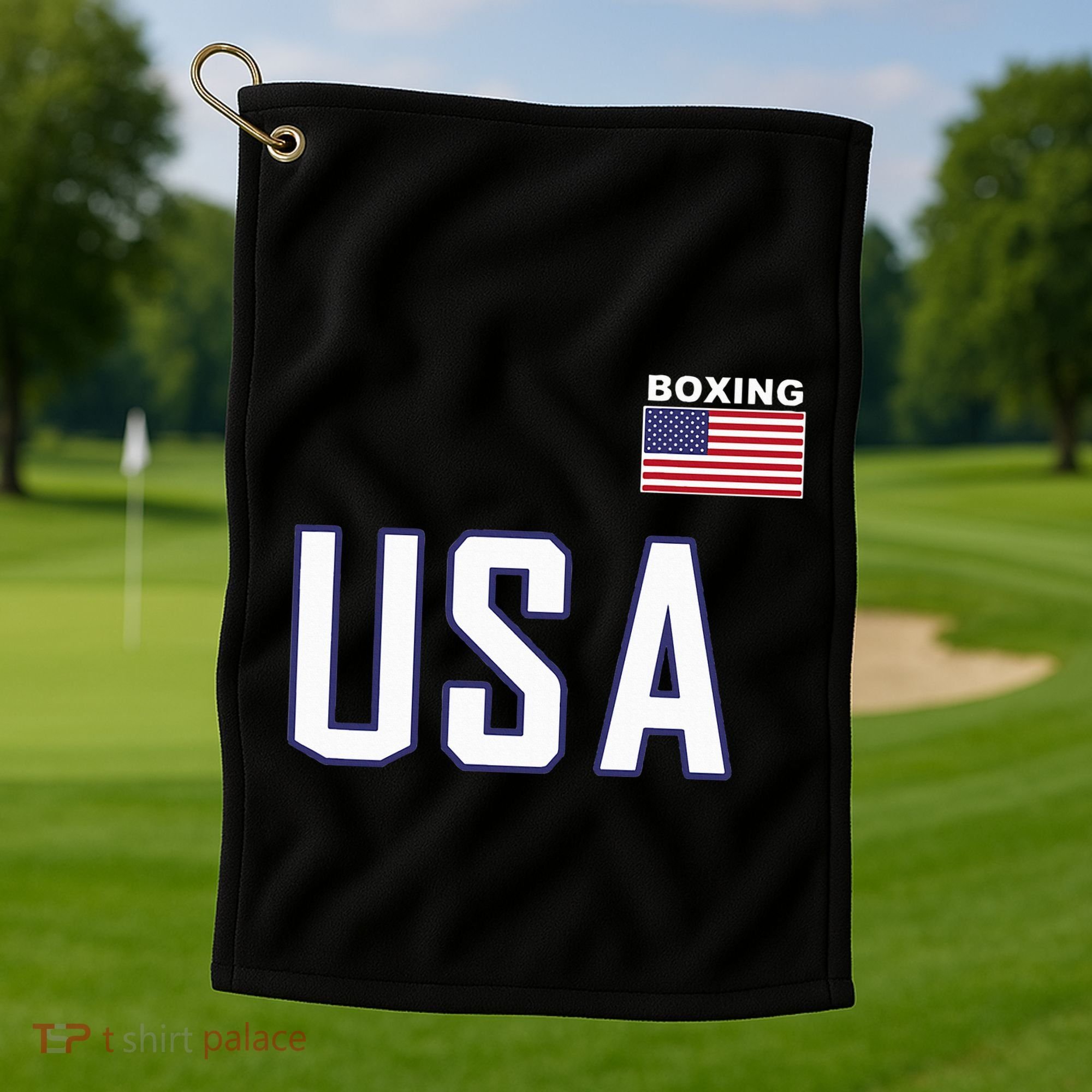 Usa Flag Boxing Cool Boxer Training Equipment Golf Towel