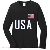 Usa Flag Boxing Cool Boxer Training Equipment Women's Long Sleeve Shirt thumb 0