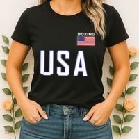 Usa Flag Boxing Cool Boxer Training Equipment Women's T-Shirt thumb 2
