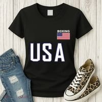 Usa Flag Boxing Cool Boxer Training Equipment Women's T-Shirt thumb 3