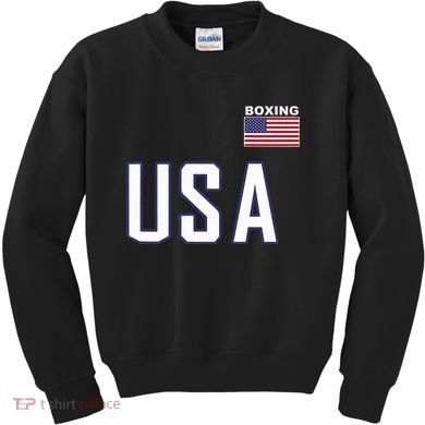 Usa Flag Boxing Cool Boxer Training Equipment Kids Sweatshirt