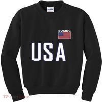 Usa Flag Boxing Cool Boxer Training Equipment Kids Sweatshirt thumb 0