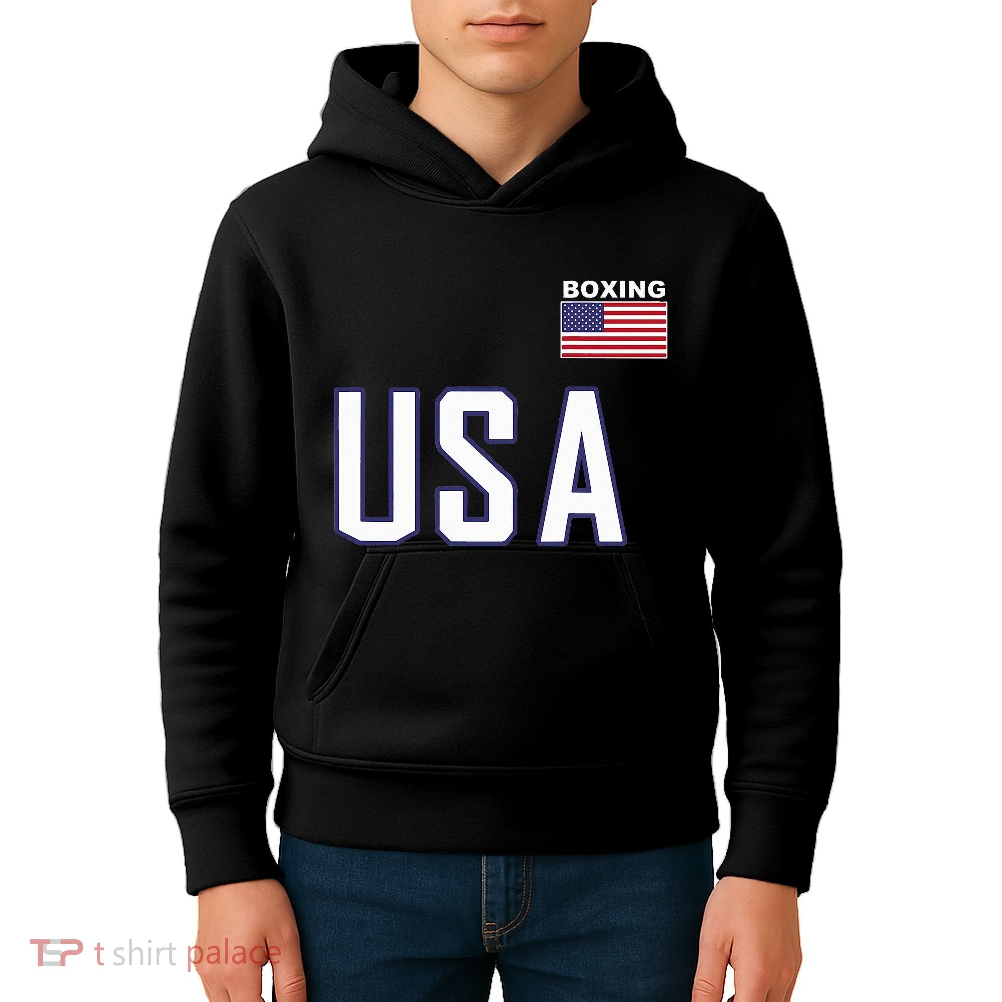 Usa Flag Boxing Cool Boxer Training Equipment Kids Hoodie