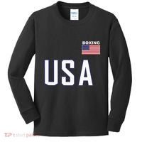Usa Flag Boxing Cool Boxer Training Equipment Kids Long Sleeve Shirt thumb 0