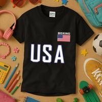 Usa Flag Boxing Cool Boxer Training Equipment Kids T-Shirt thumb 3