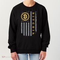 Usa Flag Bitcoin Distressed Digital Currency Btc Crypto Coin Women's Sweatshirt thumb 0