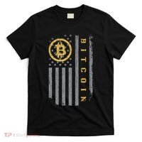 Usa Flag Bitcoin Distressed Digital Currency Btc Crypto Coin T-Shirt thumb 0
