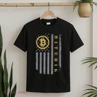 Usa Flag Bitcoin Distressed Digital Currency Btc Crypto Coin T-Shirt thumb 2