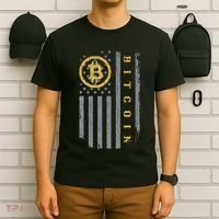 Usa Flag Bitcoin Distressed Digital Currency Btc Crypto Coin T-Shirt thumb 6