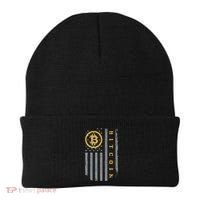 Usa Flag Bitcoin Distressed Digital Currency Btc Crypto Coin Beanie thumb 0