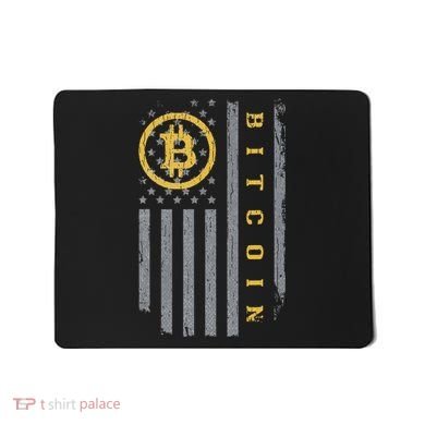 Usa Flag Bitcoin Distressed Digital Currency Btc Crypto Coin Mousepad