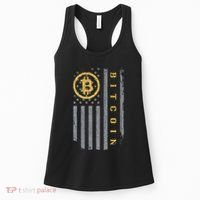 Usa Flag Bitcoin Distressed Digital Currency Btc Crypto Coin Women's Tank Top thumb 0