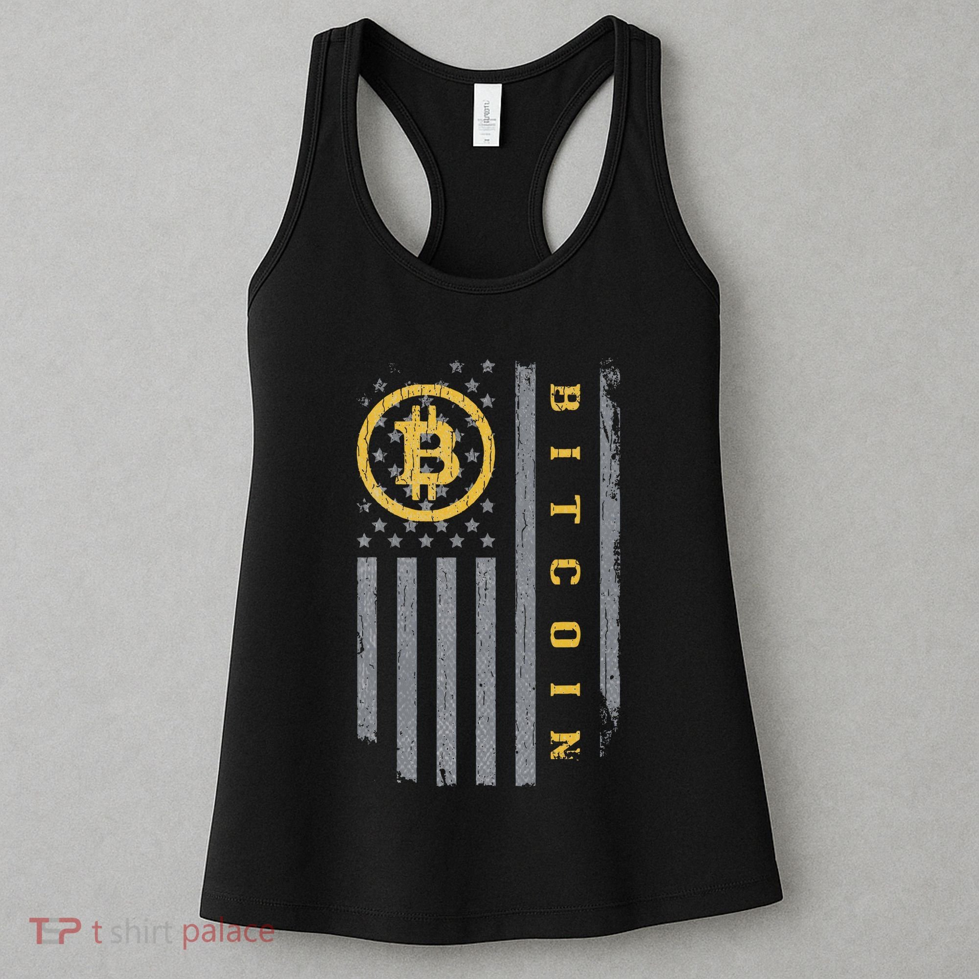 Usa Flag Bitcoin Distressed Digital Currency Btc Crypto Coin Women's Tank Top