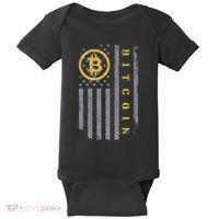 Usa Flag Bitcoin Distressed Digital Currency Btc Crypto Coin Baby Bodysuit thumb 0