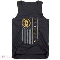 Usa Flag Bitcoin Distressed Digital Currency Btc Crypto Coin Tank Top thumb 0