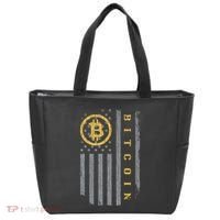 Usa Flag Bitcoin Distressed Digital Currency Btc Crypto Coin Tote Bag thumb 0