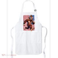 Usa Flag Bigfoot Running 4th Of July Apron thumb 0