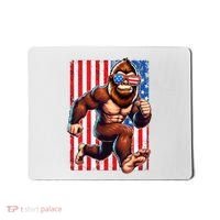 Usa Flag Bigfoot Running 4th Of July Mousepad thumb 0