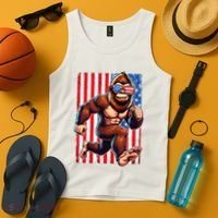 Usa Flag Bigfoot Running 4th Of July Tank Top thumb 4