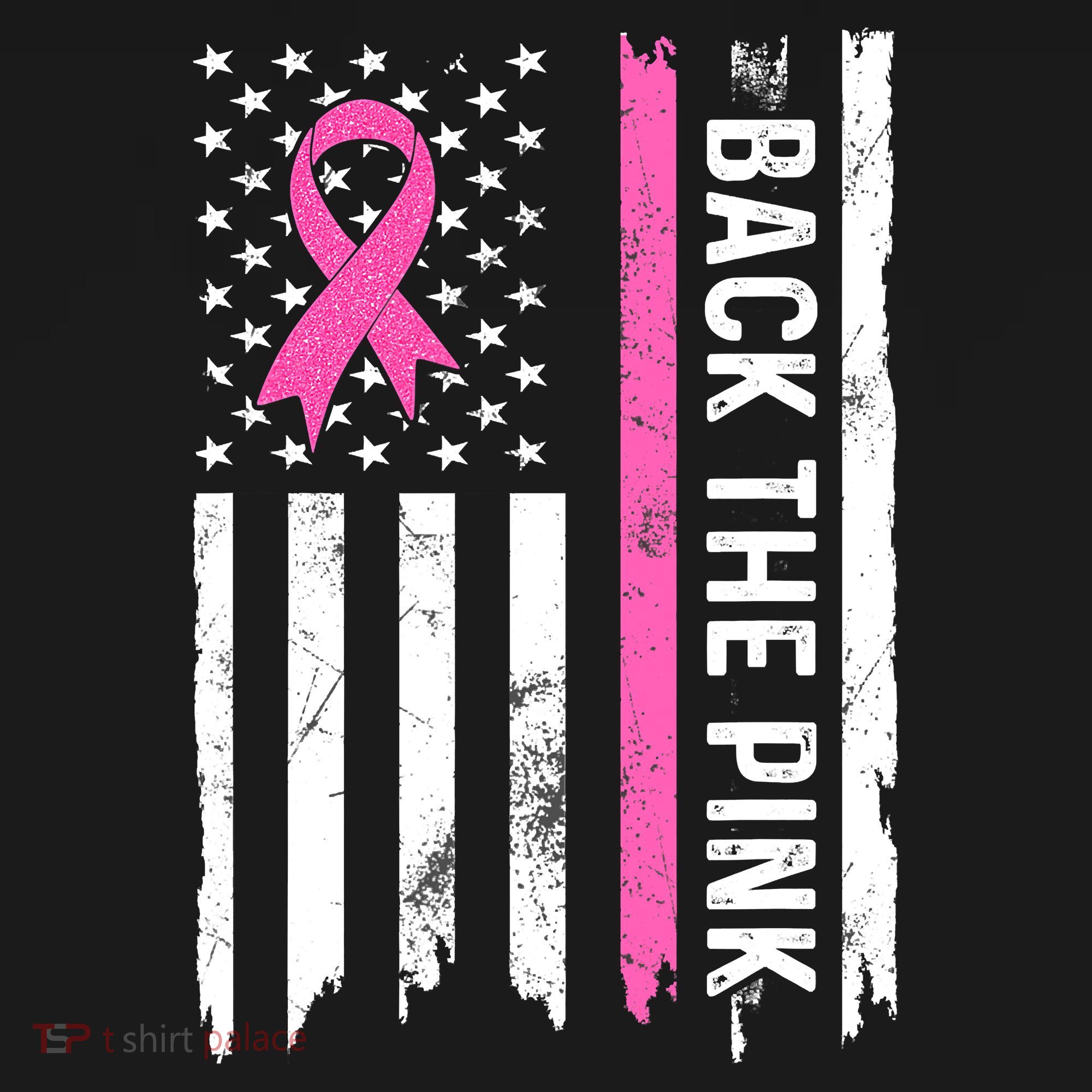 US Flag Back The Pink Ribbon Breast Cancer Awareness Hoodie