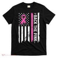 US Flag Back The Pink Ribbon Breast Cancer Awareness T-Shirt thumb 0