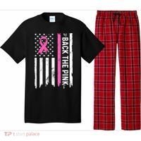 US Flag Back The Pink Ribbon Breast Cancer Awareness Pajama Set thumb 0