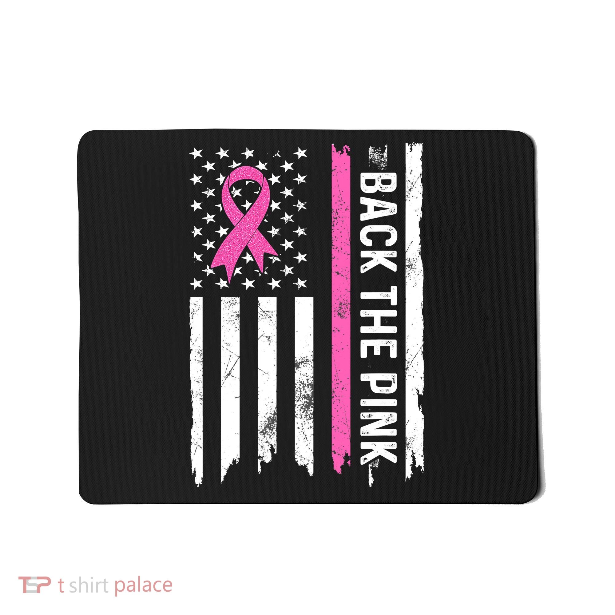 US Flag Back The Pink Ribbon Breast Cancer Awareness Mousepad